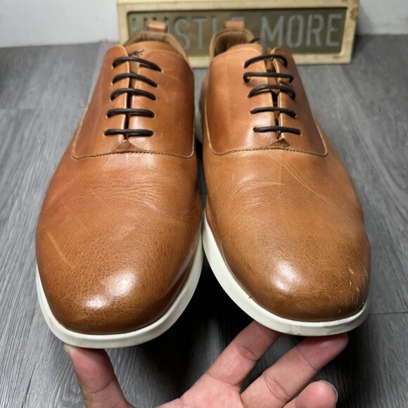 Men Sz 14 Wolf & Shepherd Longwing Crossover Honey Loafer Tan Lace Leather Shoes main image 10